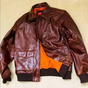Brown Heavy Bomber Leather Jacket